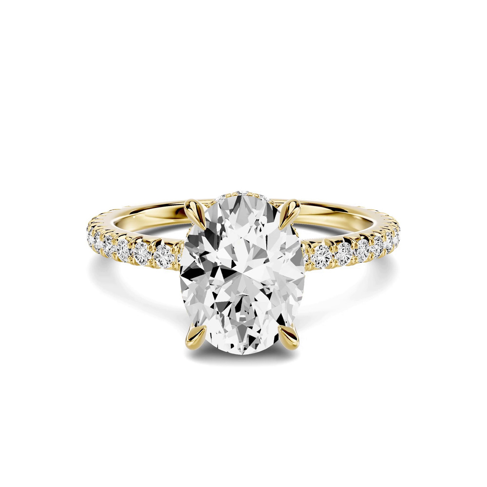 360 degree view of Lumina French Pavé Hidden Halo 1.50 ct. Oval Lab Engagement Ring