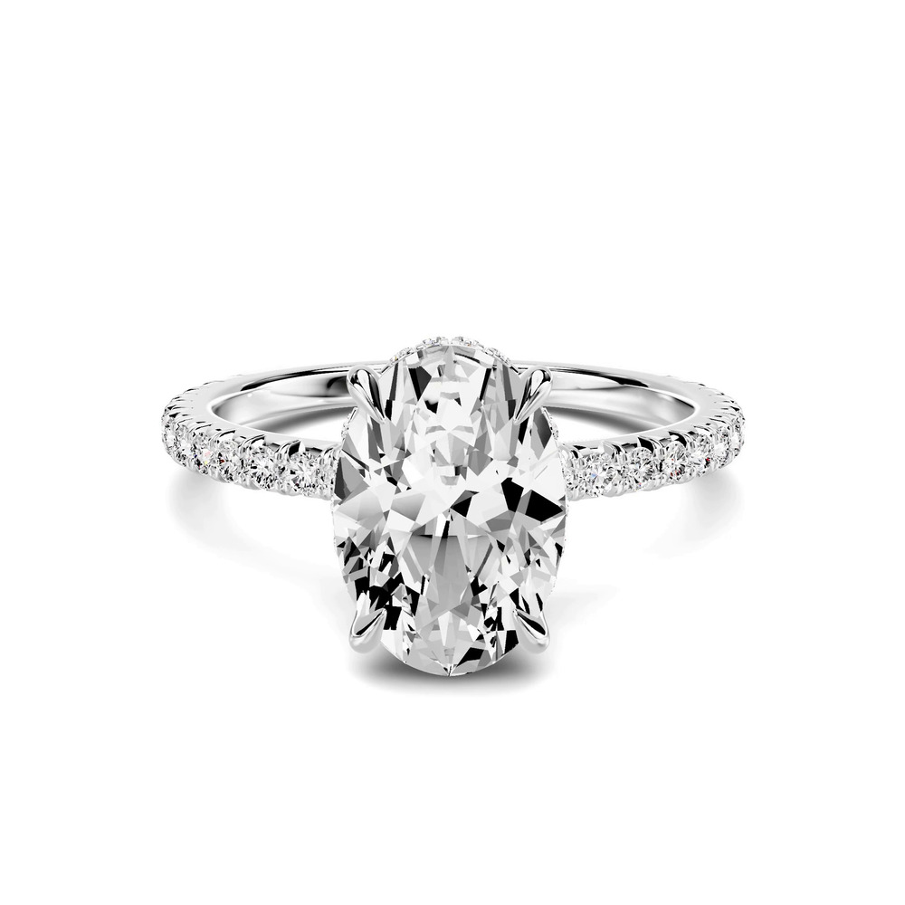 360 degree view of Lumina French Pavé Hidden Halo 2.00 ct. Oval Lab Engagement Ring