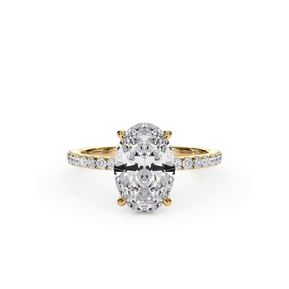 360 degree view of Bellora Pavé Hidden Halo 1.00 ct. Oval Lab Engagement Ring