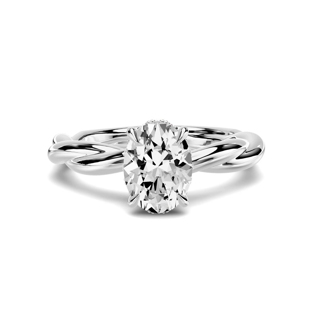 360 degree view of Riona Twist Hidden Halo 1.00 ct. Oval Lab Engagement Ring