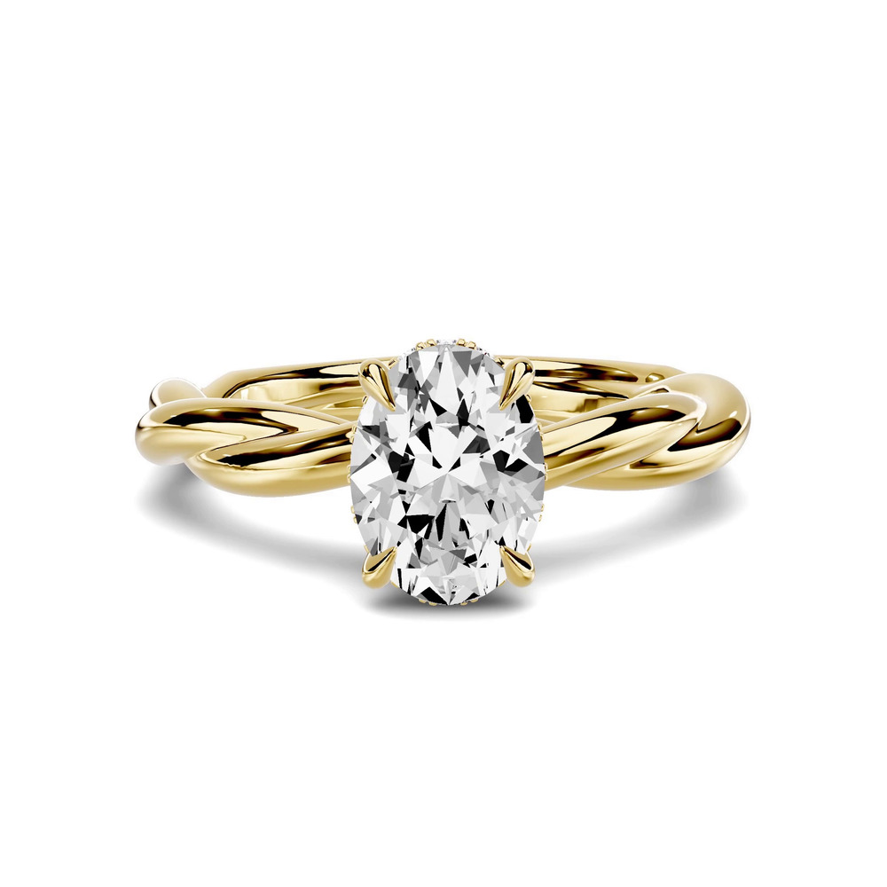 360 degree view of Riona Twist Hidden Halo 1.00 ct. Oval Lab Engagement Ring