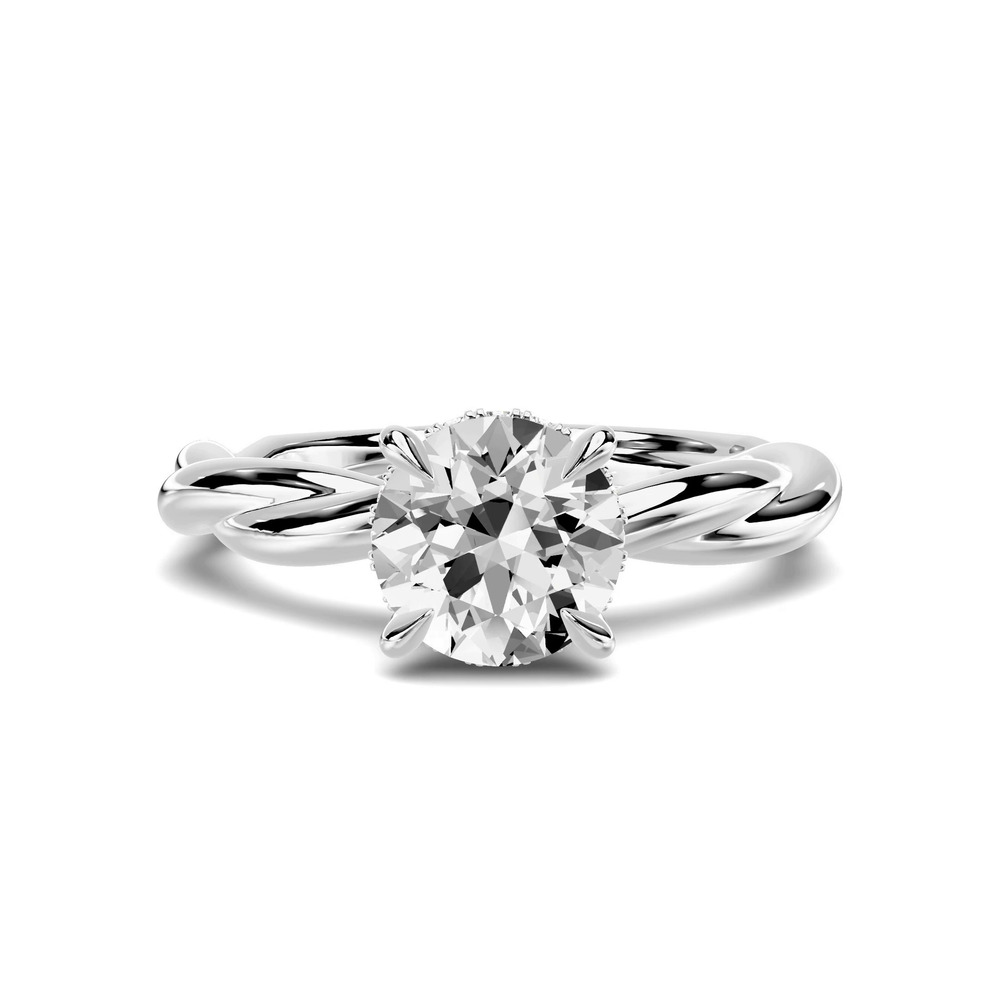 360 degree view of Riona Twist Hidden Halo 1.00 ct. Round Lab Engagement Ring