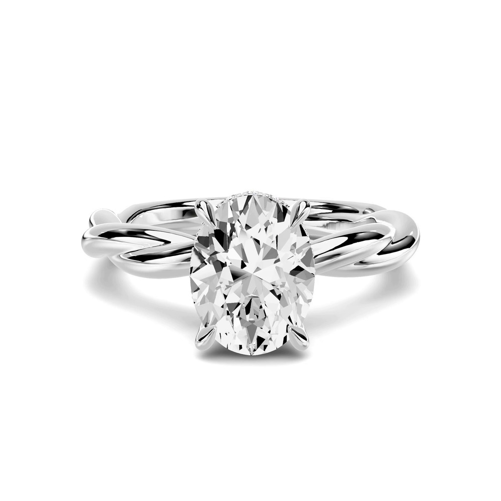 360 degree view of Riona Twist Hidden Halo 1.50 ct. Oval Lab Engagement Ring
