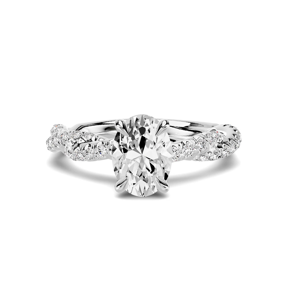 360 degree view of Riona Double Pavé Twist 1.00 ct. Oval Lab Engagement Ring