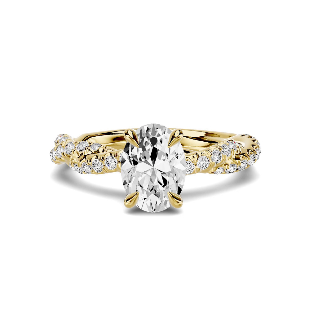360 degree view of Riona Double Pavé Twist 1.00 ct. Oval Lab Engagement Ring