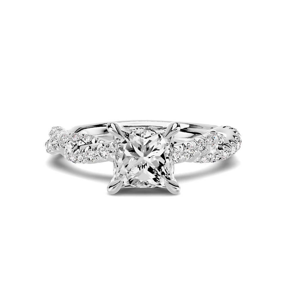 360 degree view of Riona Double Pavé Twist 1.00 ct. Princess-Cut Lab Engagement Ring