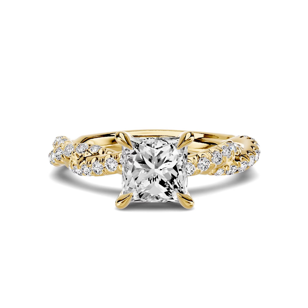 360 degree view of Riona Double Pavé Twist 1.00 ct. Princess-Cut Lab Engagement Ring