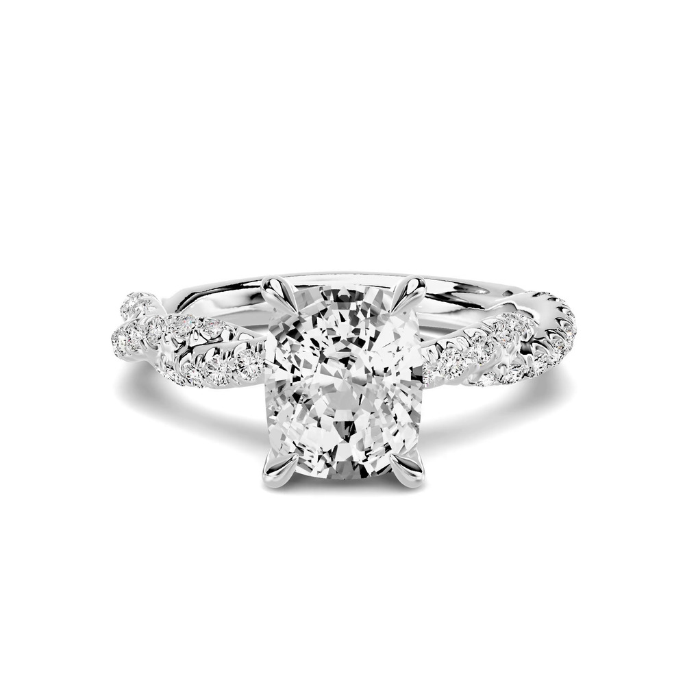 360 degree view of Riona Double Pavé Twist 1.50 ct. Elongated Cushion Lab Engagement Ring
