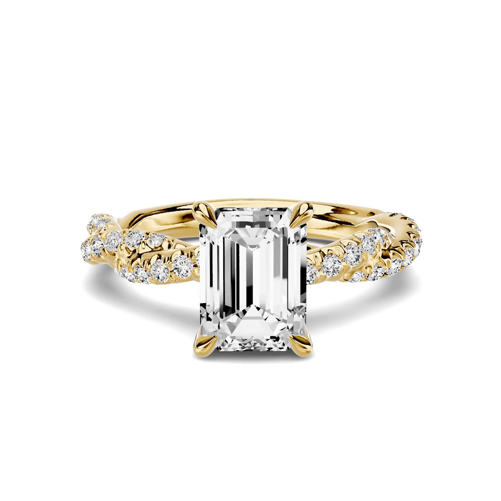 360 degree view of Riona Double Pavé Twist 1.50 ct. Emerald-Cut Lab Engagement Ring
