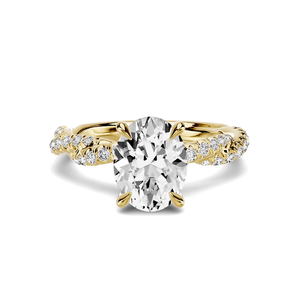 360 degree view of Riona Double Pavé Twist 1.50 ct. Oval Lab Engagement Ring