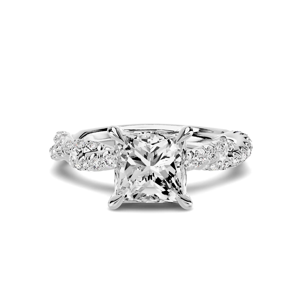 360 degree view of Riona Double Pavé Twist 1.50 ct. Princess-Cut Lab Engagement Ring