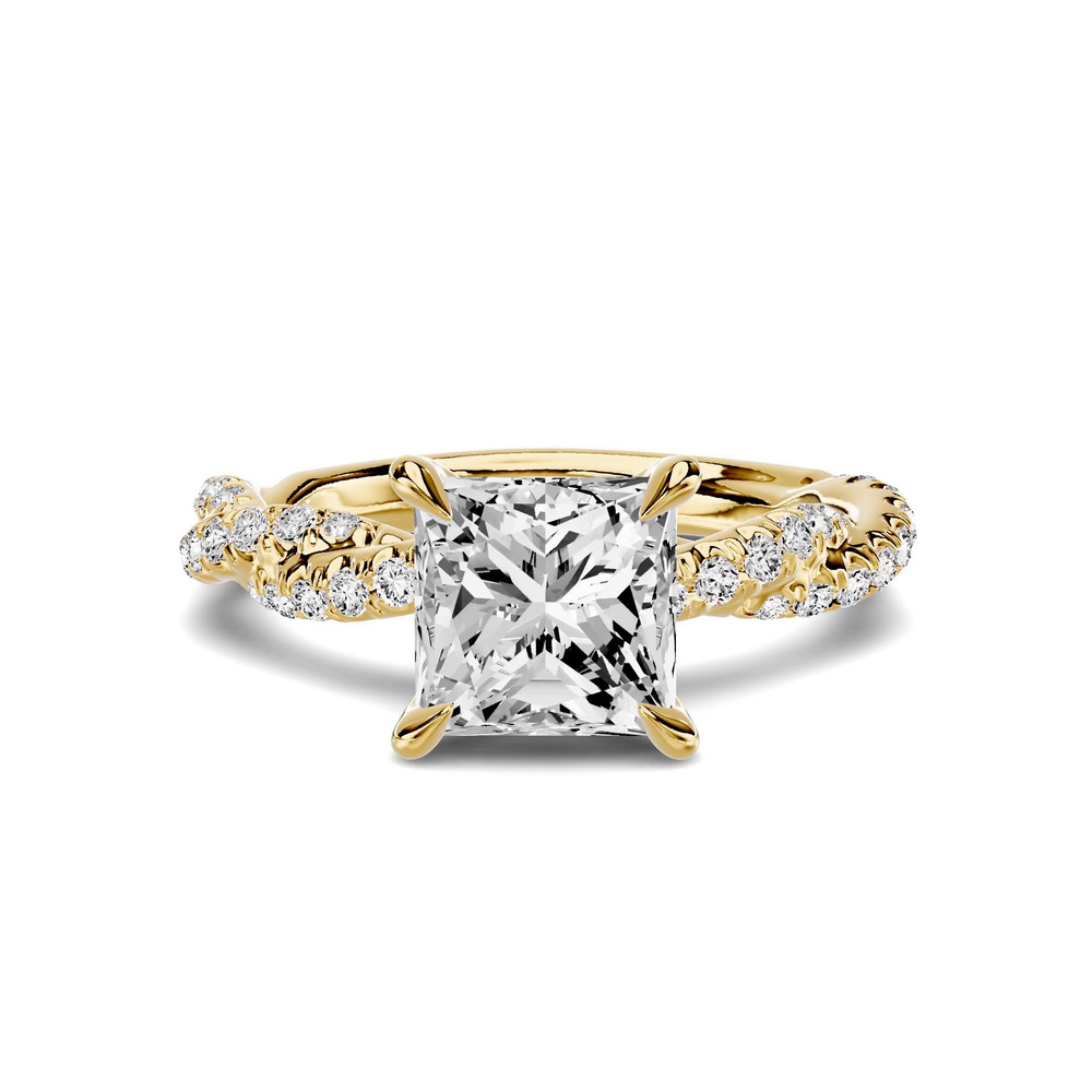 360 degree view of Riona Double Pavé Twist 1.50 ct. Princess-Cut Lab Engagement Ring