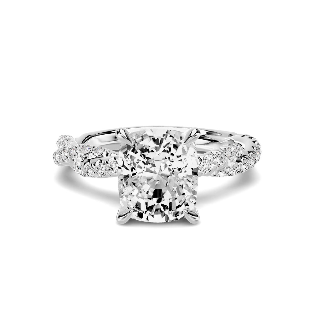360 degree view of Riona Double Pavé Twist 2.00 ct. Elongated Cushion Lab Engagement Ring