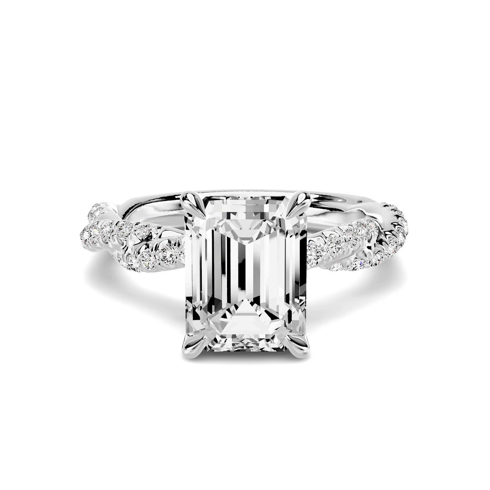 360 degree view of Riona Double Pavé Twist 2.00 ct. Emerald-Cut Lab Engagement Ring