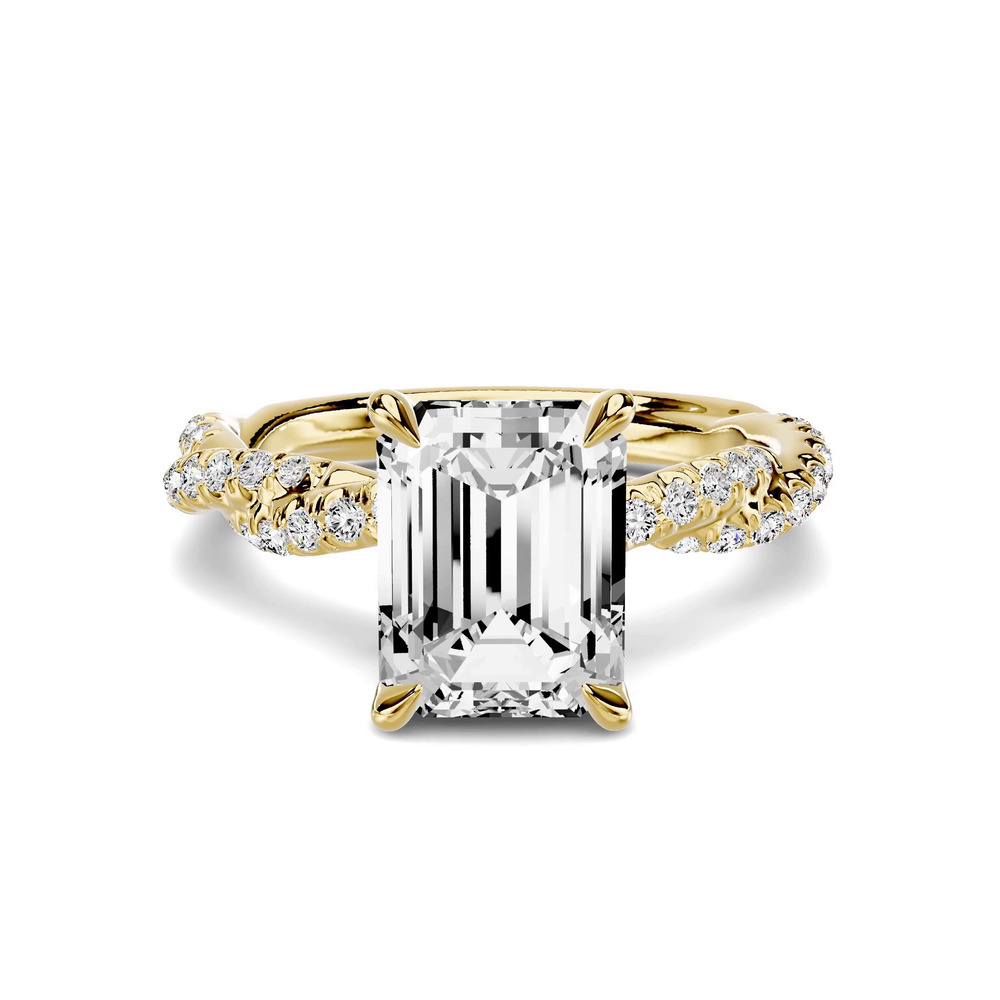 360 degree view of Riona Double Pavé Twist 3.00 ct. Emerald-Cut Lab Engagement Ring