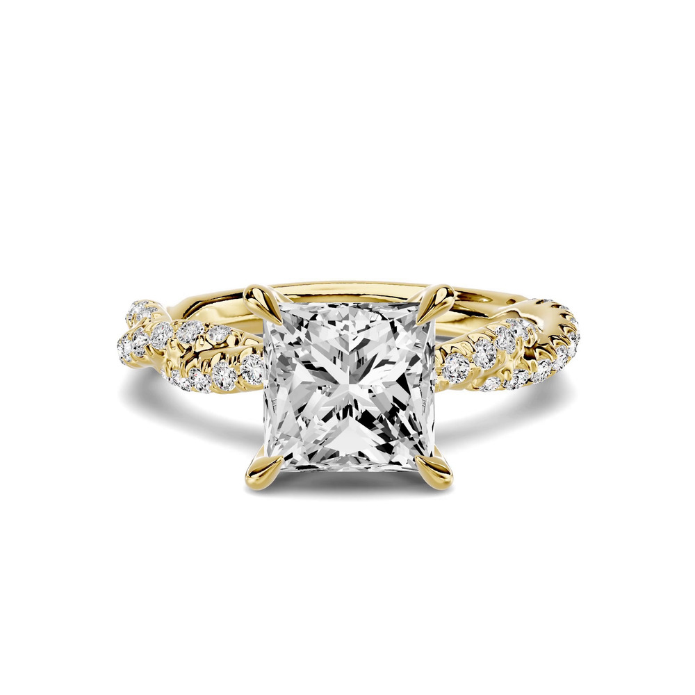360 degree view of Riona Double Pavé Twist 3.00 ct. Princess-Cut Lab Engagement Ring