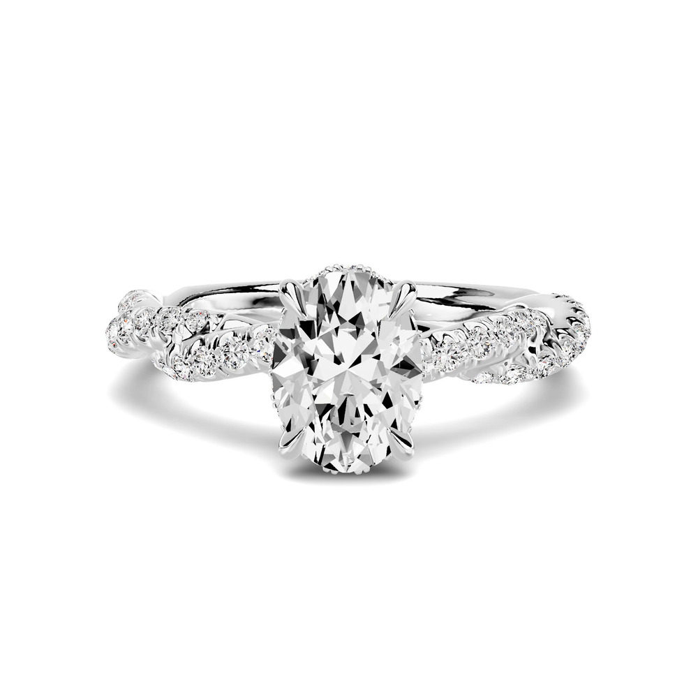 360 degree view of Riona Double Pavé Twist Hidden Halo 1.00 ct. Oval Lab Engagement Ring