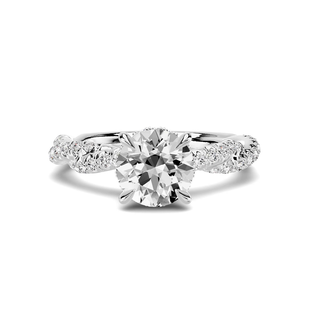 360 degree view of Riona Double Pavé Twist Hidden Halo 1.00 ct. Round Lab Engagement Ring