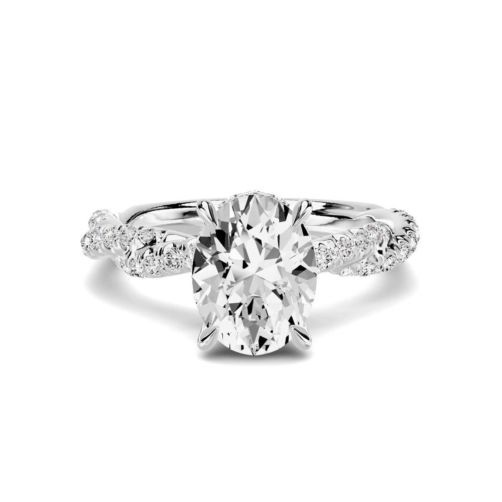 360 degree view of Riona Double Pavé Twist Hidden Halo 1.50 ct. Oval Lab Engagement Ring