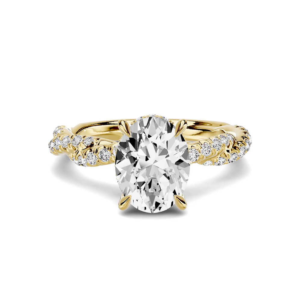 360 degree view of Riona Double Pavé Twist Hidden Halo 1.50 ct. Oval Lab Engagement Ring