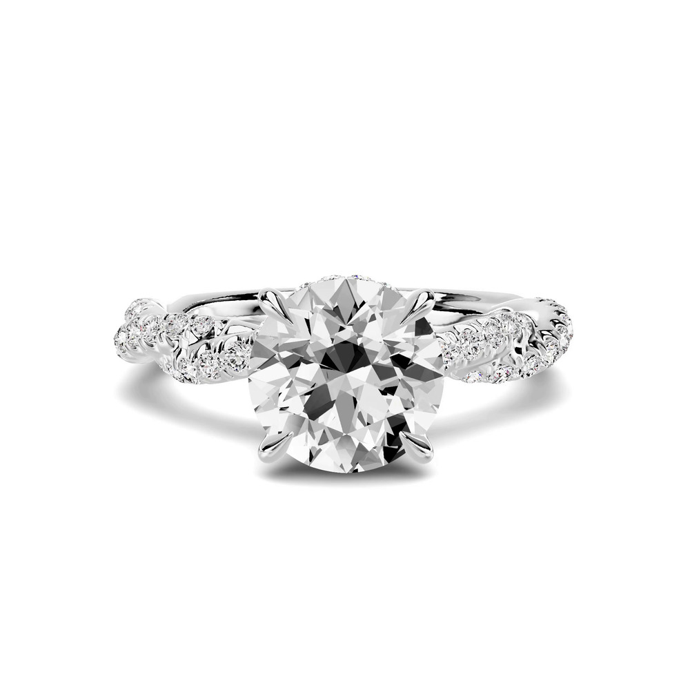 360 degree view of Riona Double Pavé Twist Hidden Halo 1.50 ct. Round Lab Engagement Ring