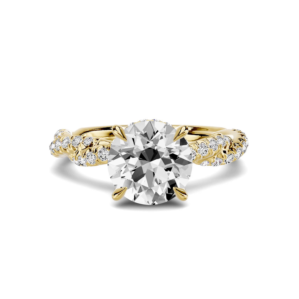 360 degree view of Riona Double Pavé Twist Hidden Halo 1.50 ct. Round Lab Engagement Ring