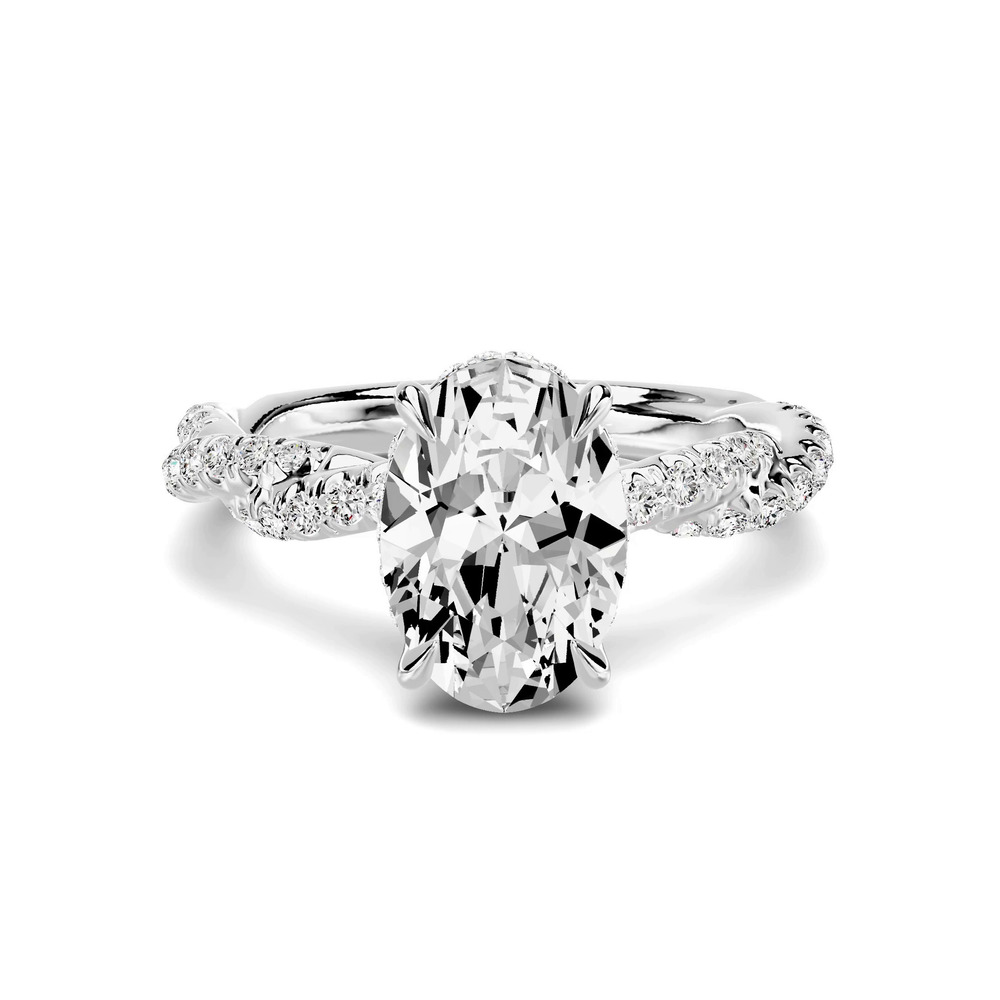 360 degree view of Riona Double Pavé Twist Hidden Halo 2.00 ct. Oval Lab Engagement Ring