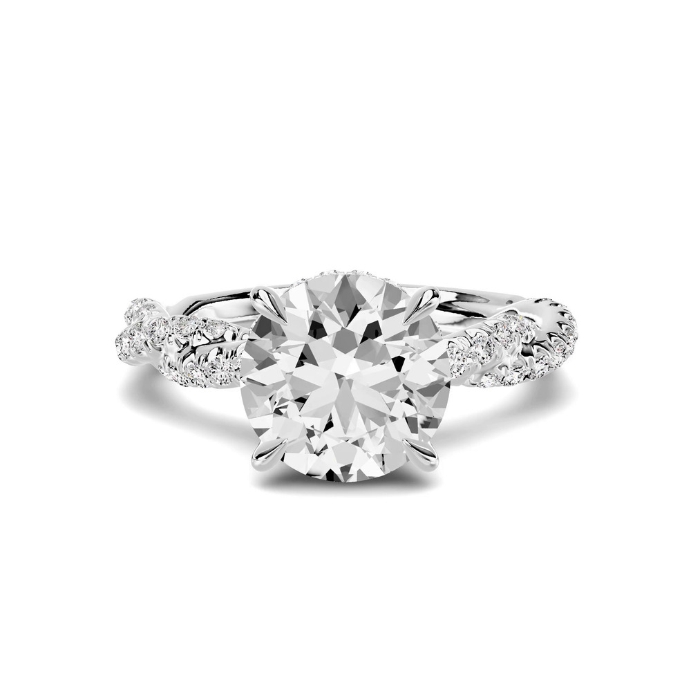 360 degree view of Riona Double Pavé Twist Hidden Halo 2.00 ct. Round Lab Engagement Ring