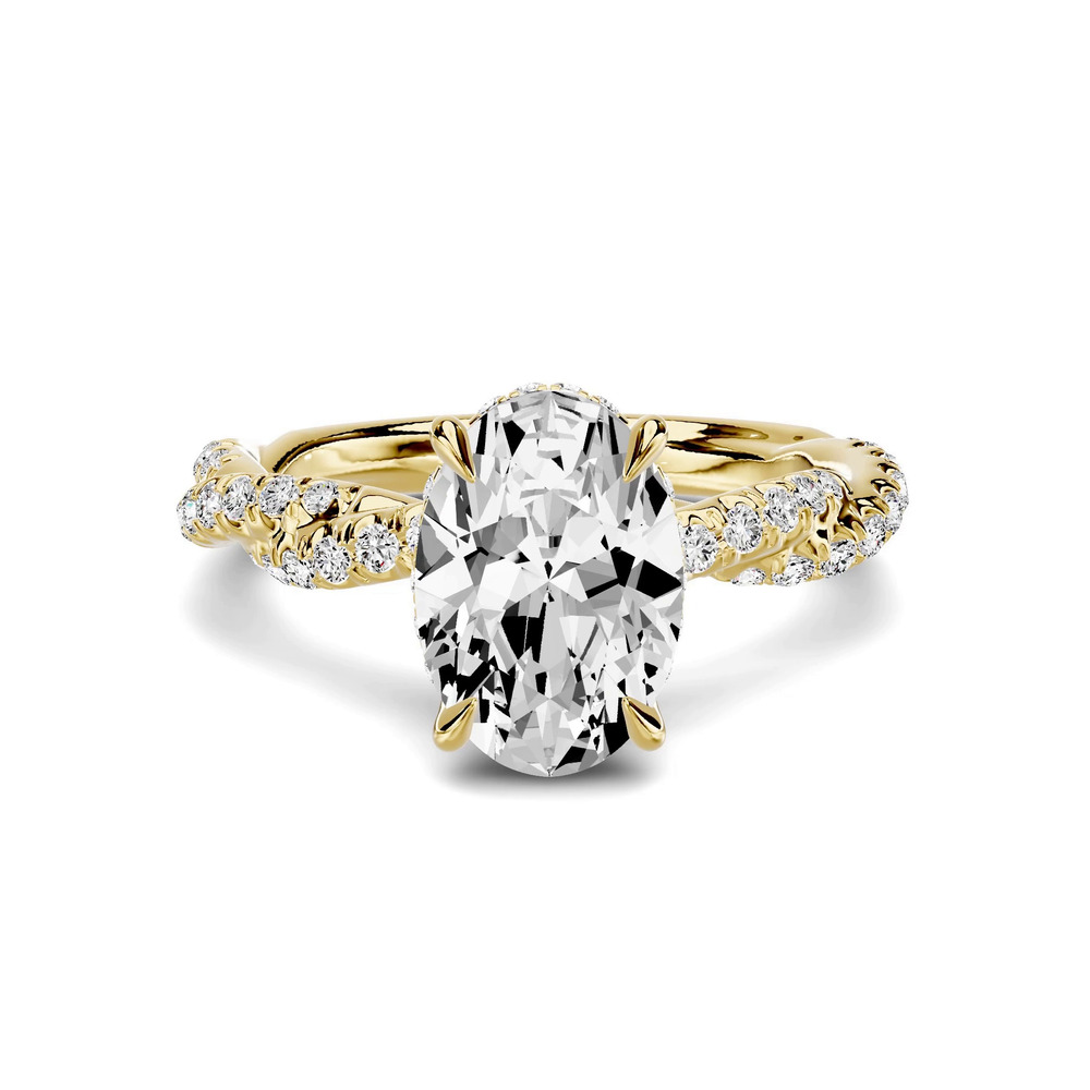 360 degree view of Riona Double Pavé Twist Hidden Halo 2.50 ct. Oval Lab Engagement Ring