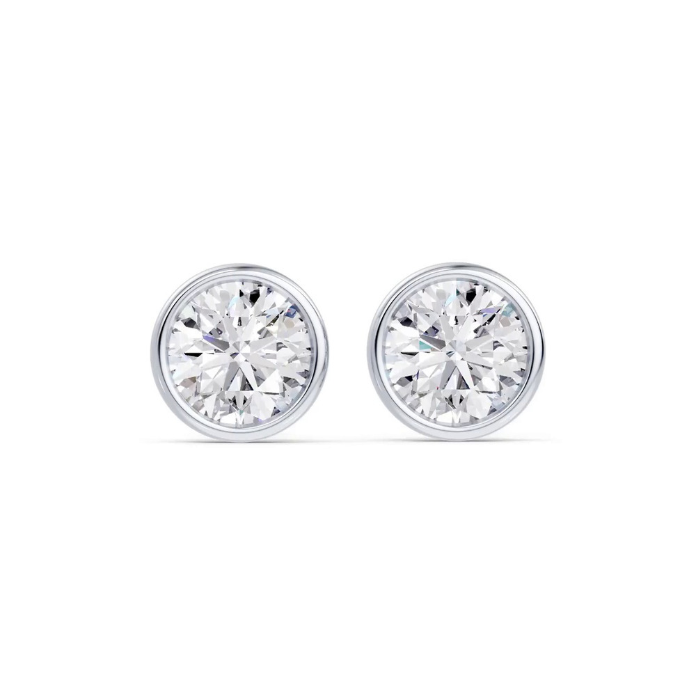 360 degree view of Modern Bezel-Set Diamond Stud Earrings (1 ct. tw.)