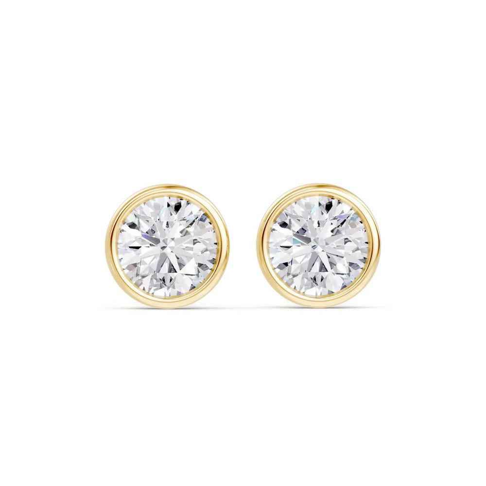 360 degree view of Modern Bezel-Set Diamond Stud Earrings (1 ct. tw.)