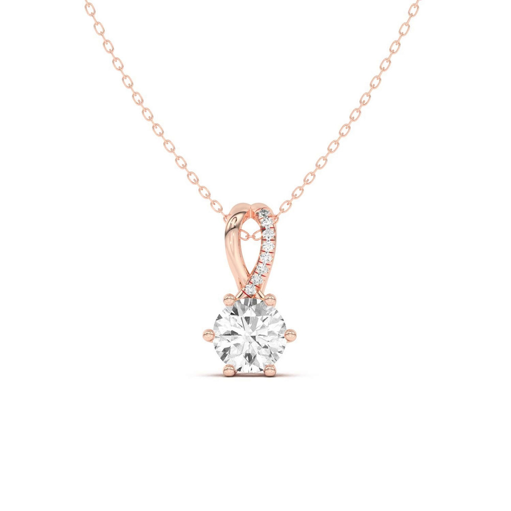 360 degree view of Amadea Split Bale Pavé Lab Diamond Necklace (1 ct. tw.)