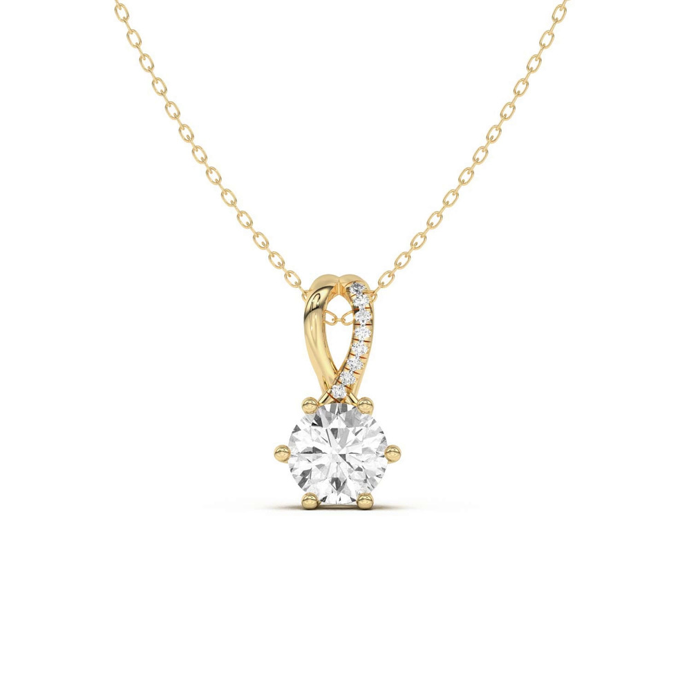 360 degree view of Amadea Split Bale Pavé Lab Diamond Necklace (2 ct. tw.)