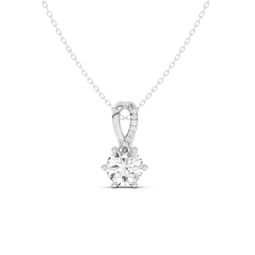 360 degree view of Amadea Split Bale Pavé Lab Diamond Necklace (1 ct. tw.)