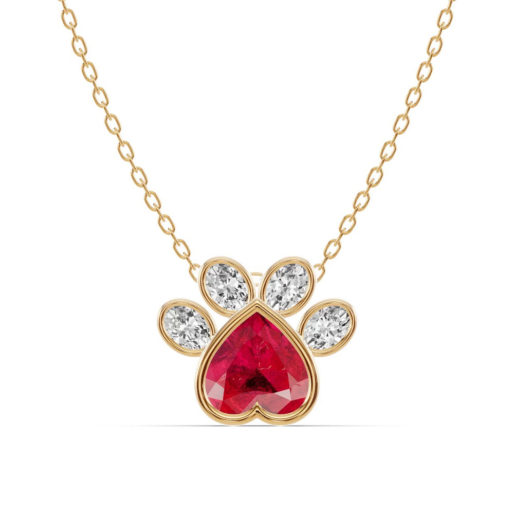 360 degree view of Bella Paw Ruby & Diamond Necklace