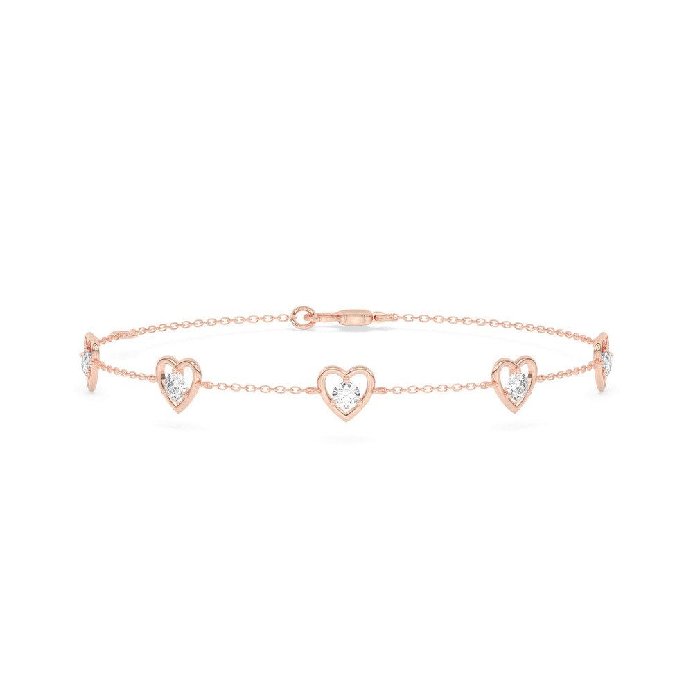 360 degree view of Heart Embrace Lab Diamond Five-Station Bracelet