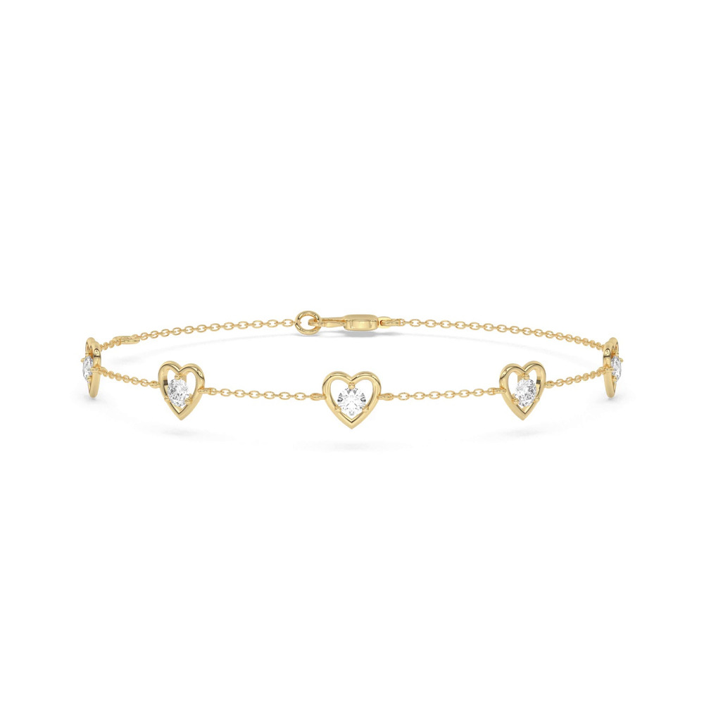 360 degree view of Heart Embrace Lab Diamond Five-Station Bracelet