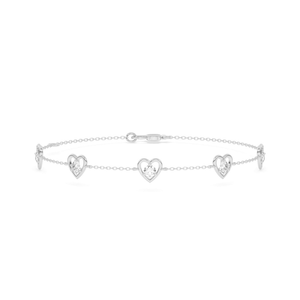 360 degree view of Heart Embrace Lab Diamond Five-Station Bracelet