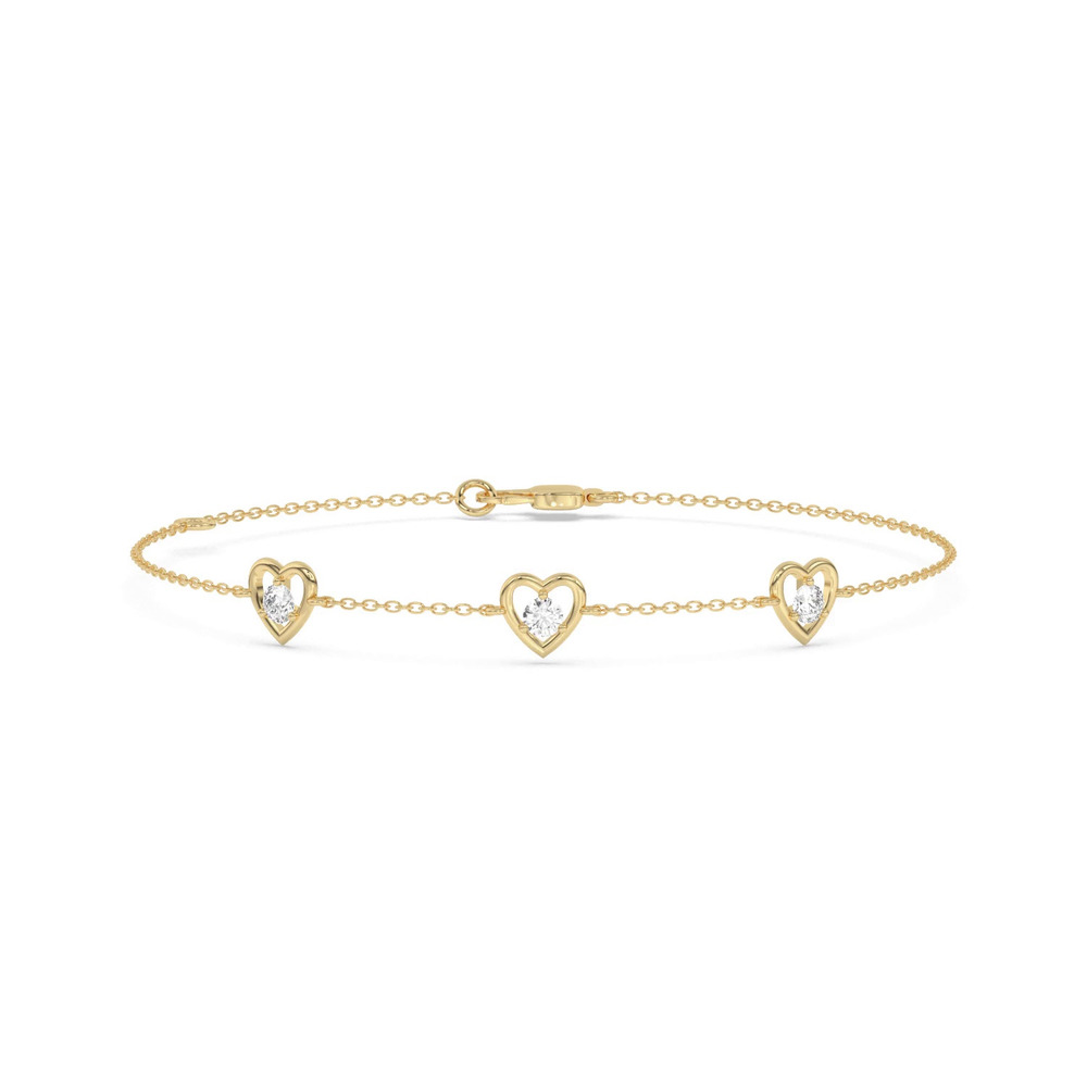 360 degree view of Heart Embrace Lab Diamond Three-Station Bracelet