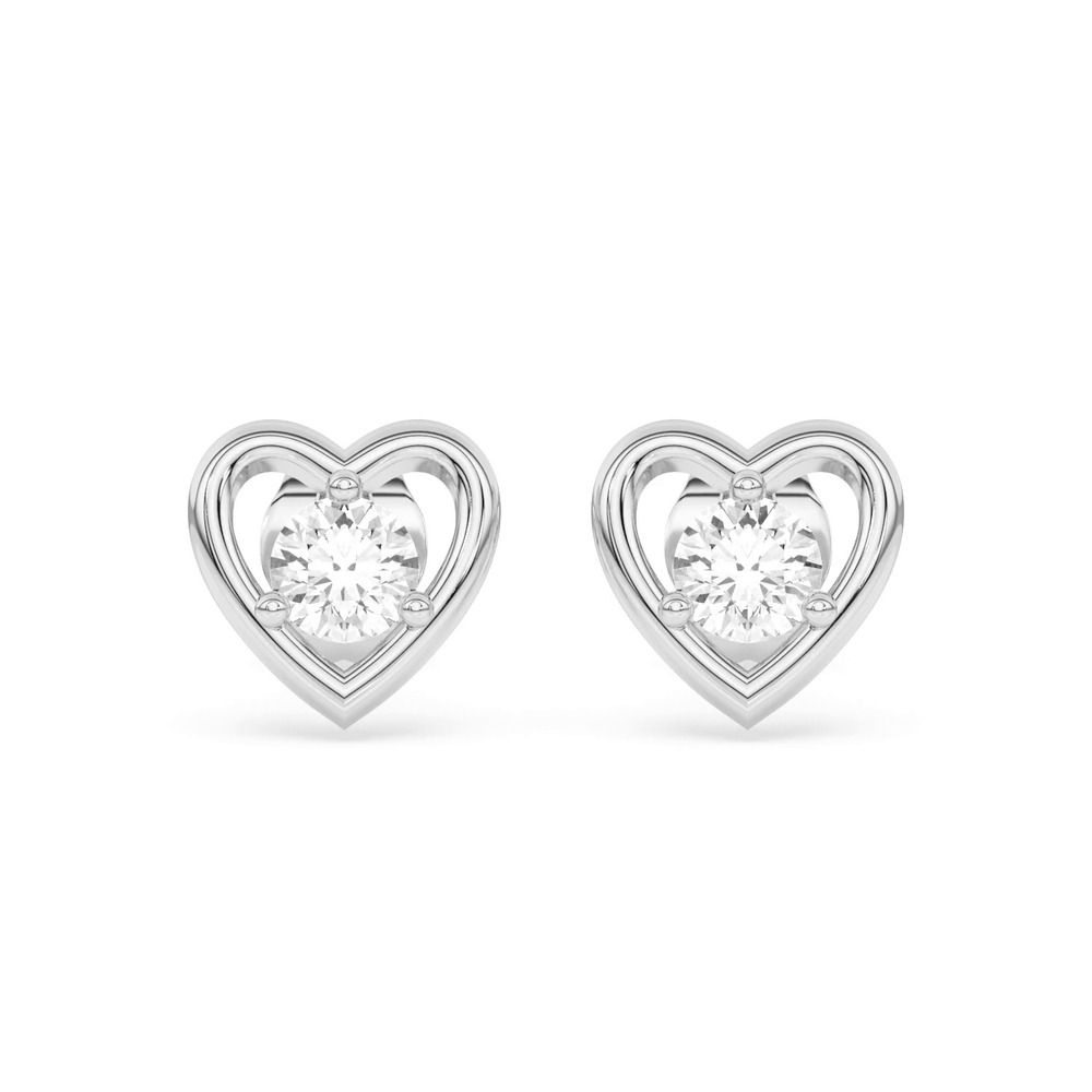360 degree view of Heart Embrace Lab Diamond Stud Earrings (1/4 ct. tw.)