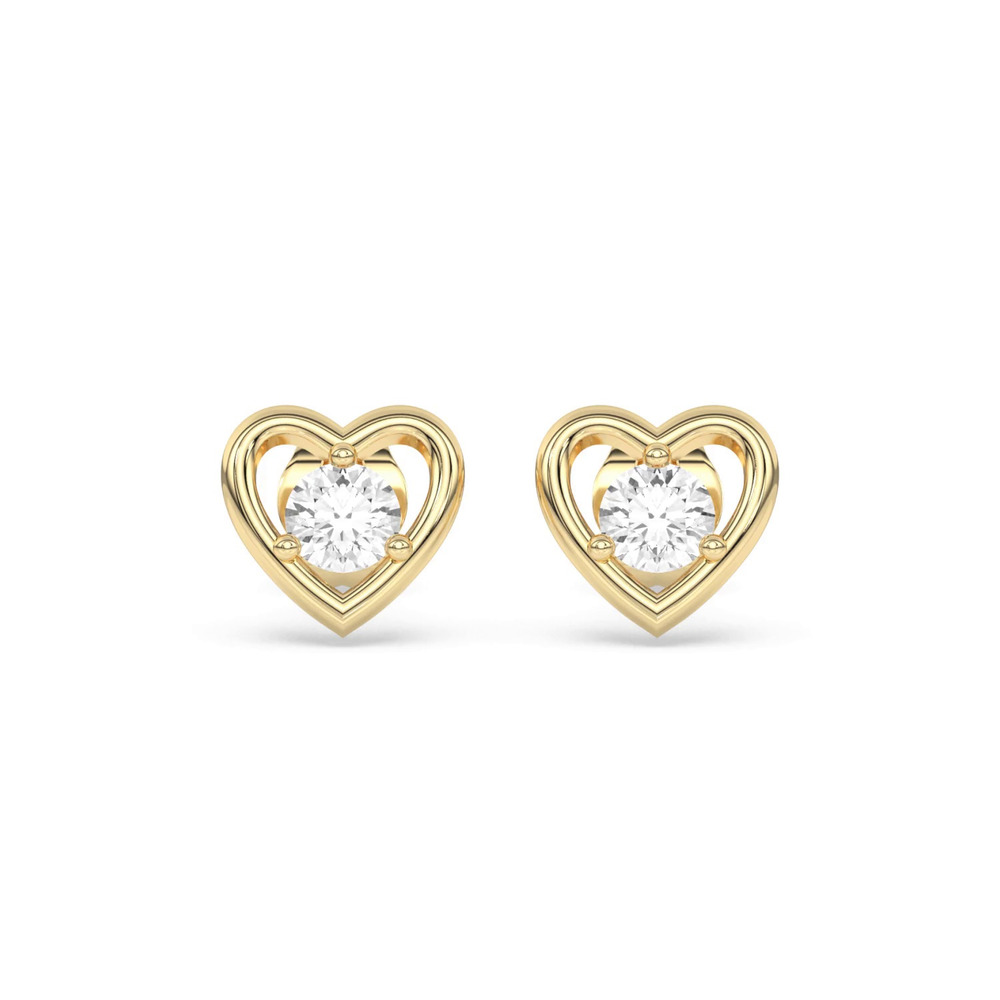 360 degree view of Heart Embrace Lab Diamond Stud Earrings (1/4 ct. tw.)