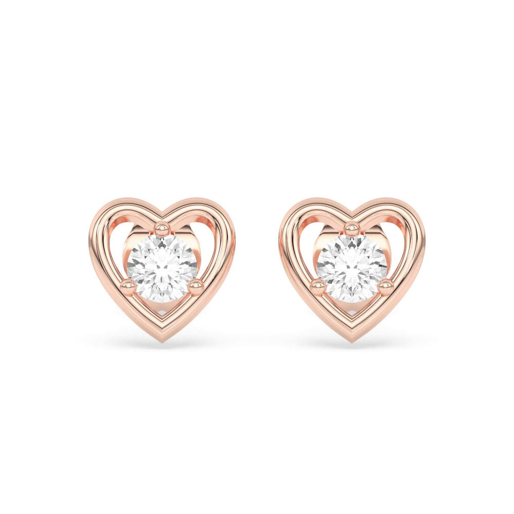 360 degree view of Heart Embrace Lab Diamond Stud Earrings (1/4 ct. tw.)
