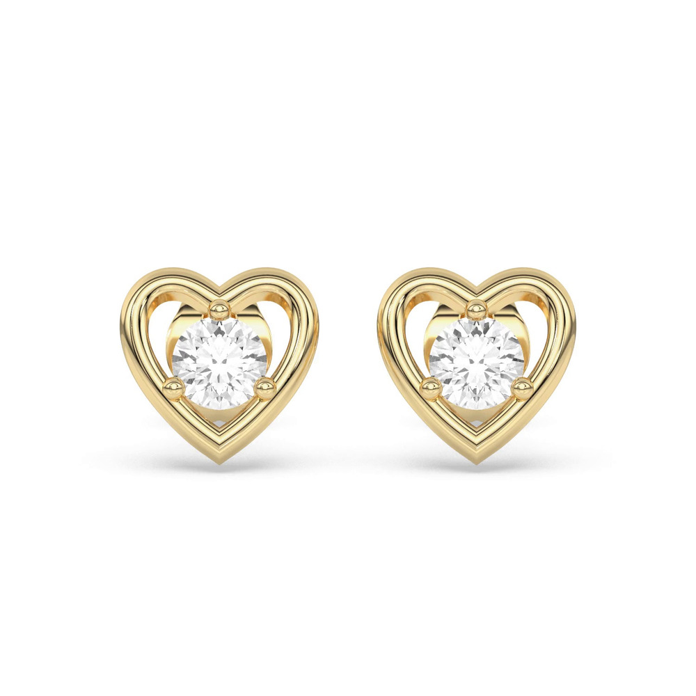 360 degree view of Heart Embrace Lab Diamond Stud Earrings (1/4 ct. tw.)
