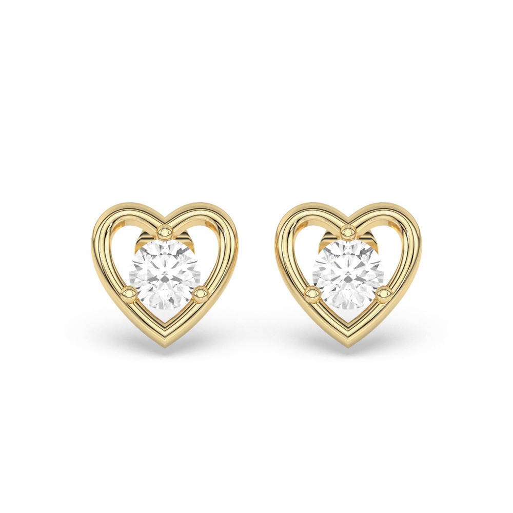 360 degree view of Heart Embrace Lab Diamond Stud Earrings (1/2 ct. tw.)