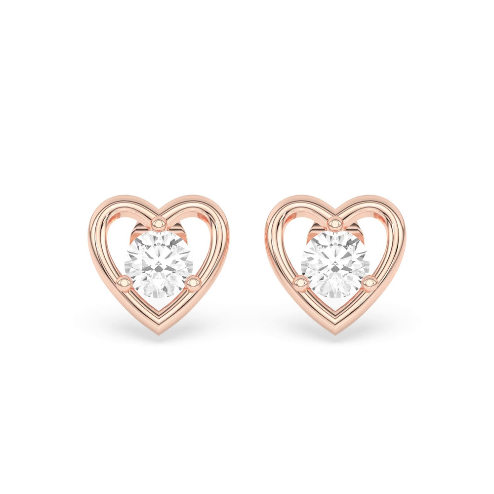 360 degree view of Heart Embrace Lab Diamond Stud Earrings (1/2 ct. tw.)