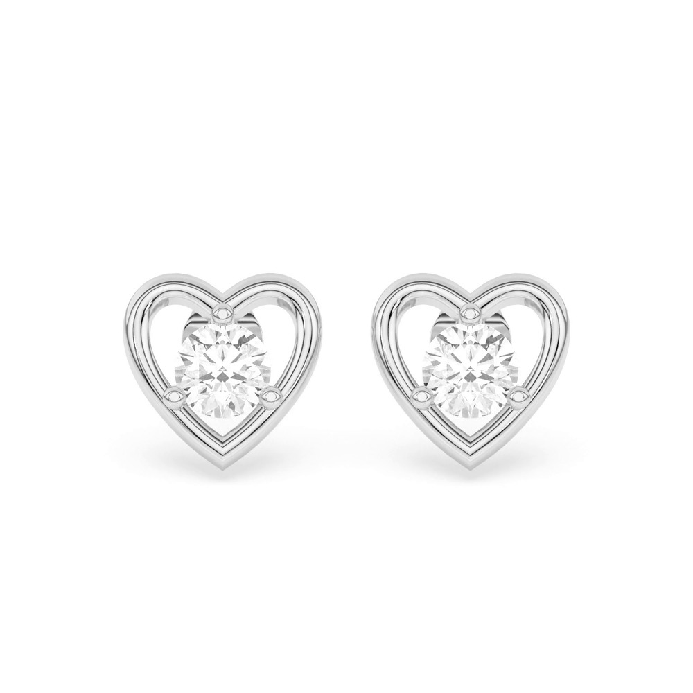 360 degree view of Heart Embrace Lab Diamond Stud Earrings (1/2 ct. tw.)