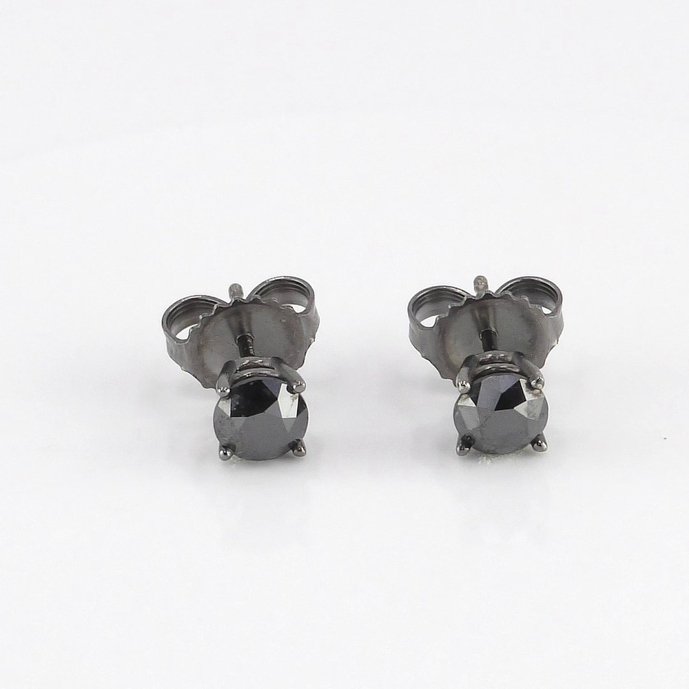 360 degree view of Black Diamond Earrings With Black Rhodium Plating (1 ct. tw.)