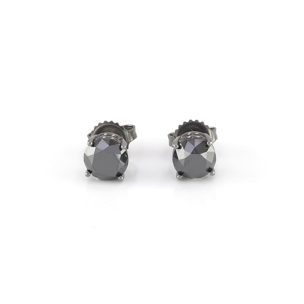 360 degree view of Black Diamond Earrings With Black Rhodium Plating (3 ct. tw.)