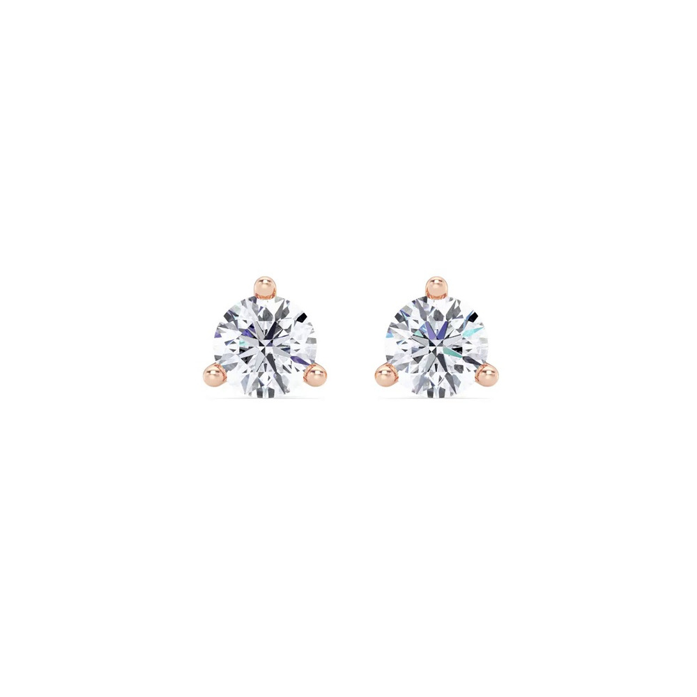360 degree view of Three-Prong Martini Diamond Screw-Back Earrings (1 ct. tw.)