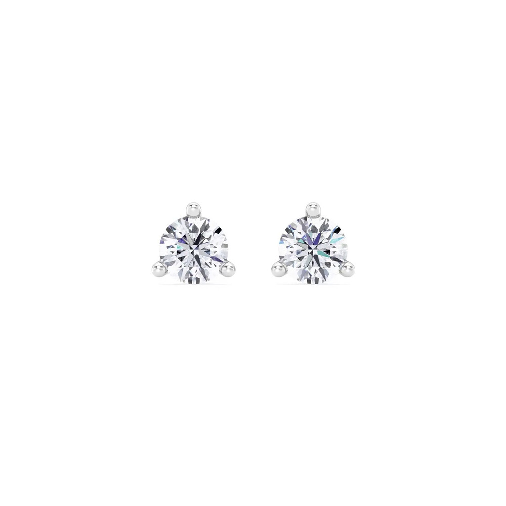 360 degree view of Three-Prong Martini Diamond Screw-Back Earrings (3/4 ct. tw.)